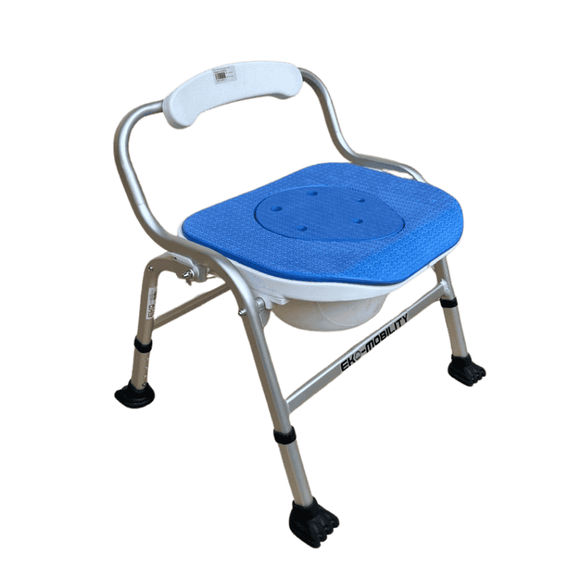 SILLA DUCHA/COMODO AZUL ALUMINIO PLEGABLE (ED200502J)