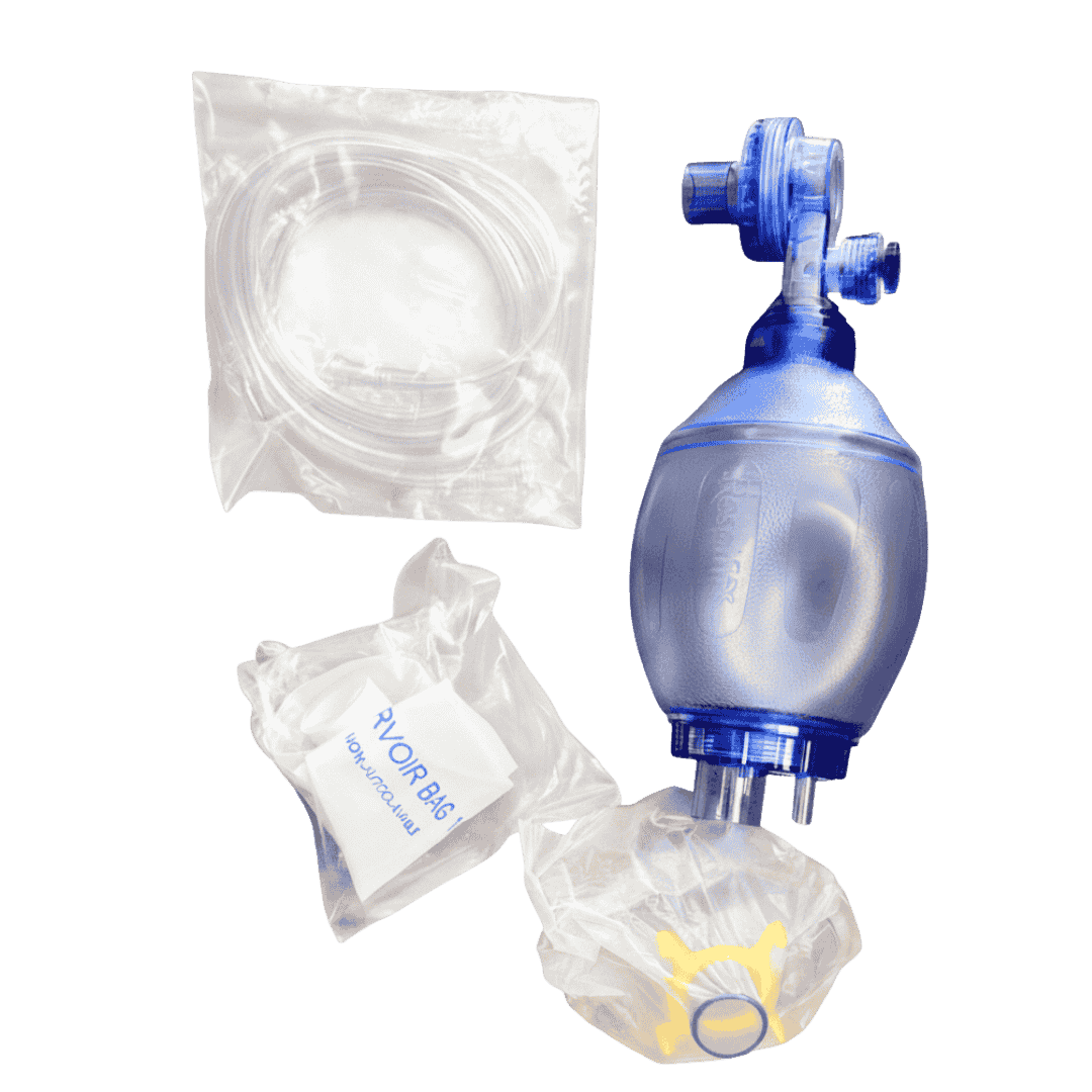 RESUCITADORPEDIÁTRICO CON VALVULA RESERVORIO Y MASCARILLA