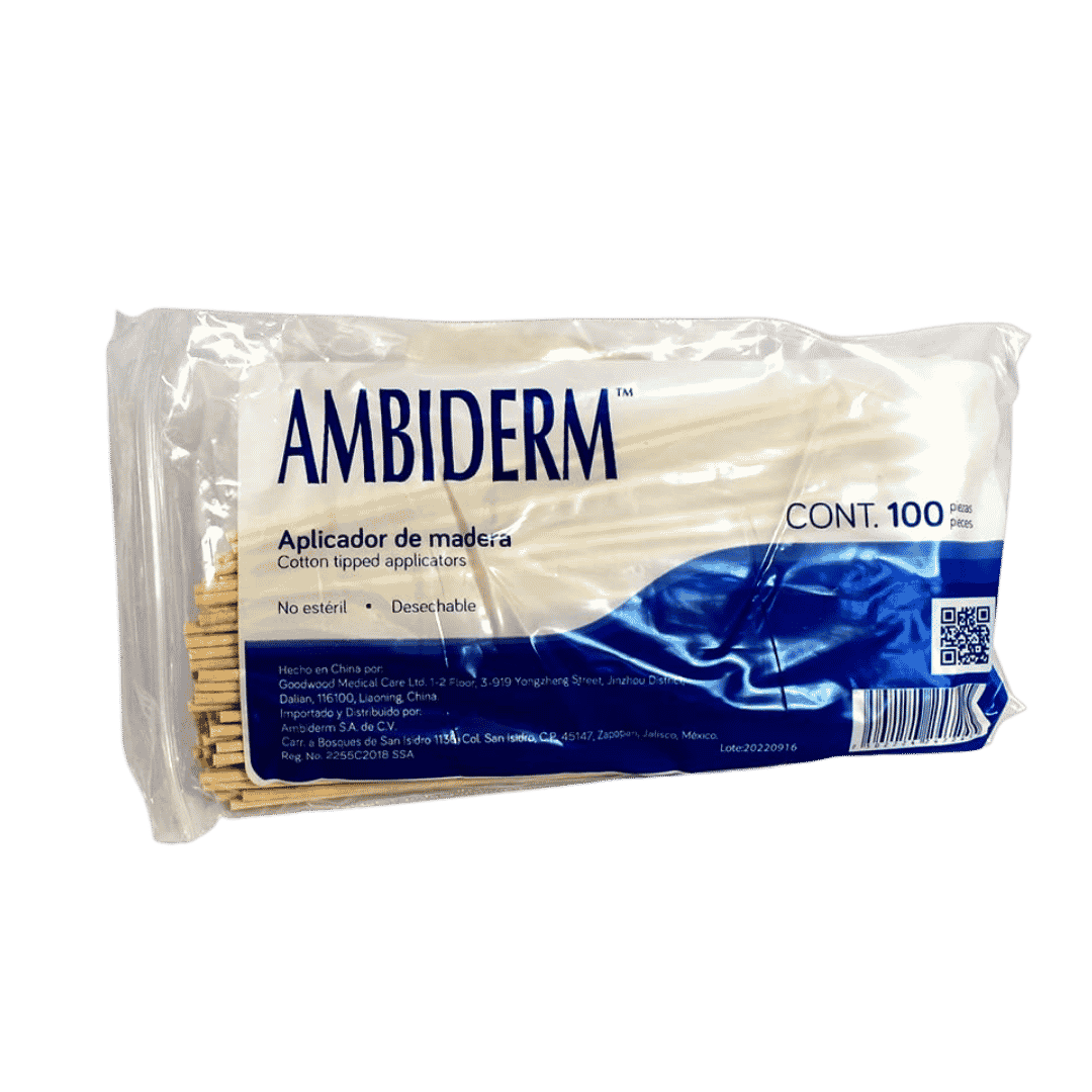 APLICADOR DE MADERA CON ALGODÓN