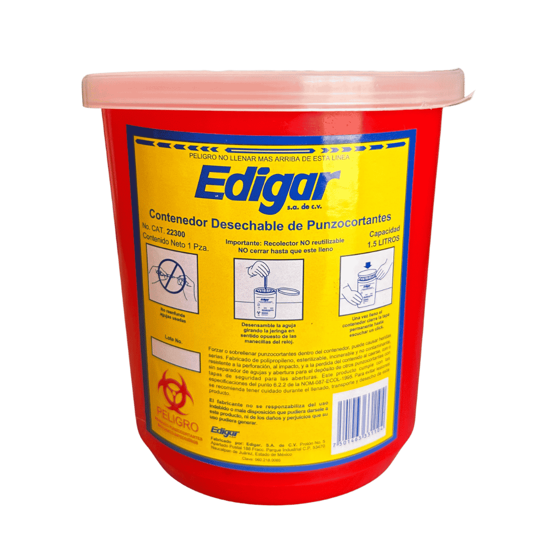 CONTENEDOR DE PUNZOCORTANTES 1.5 LTS